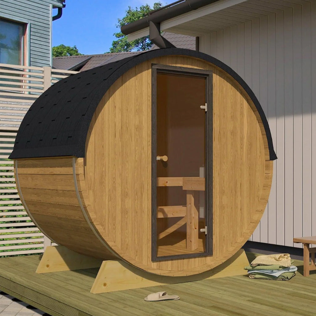 Spruce Variation of the KeiCo 160 Compact Outdoor Sauna