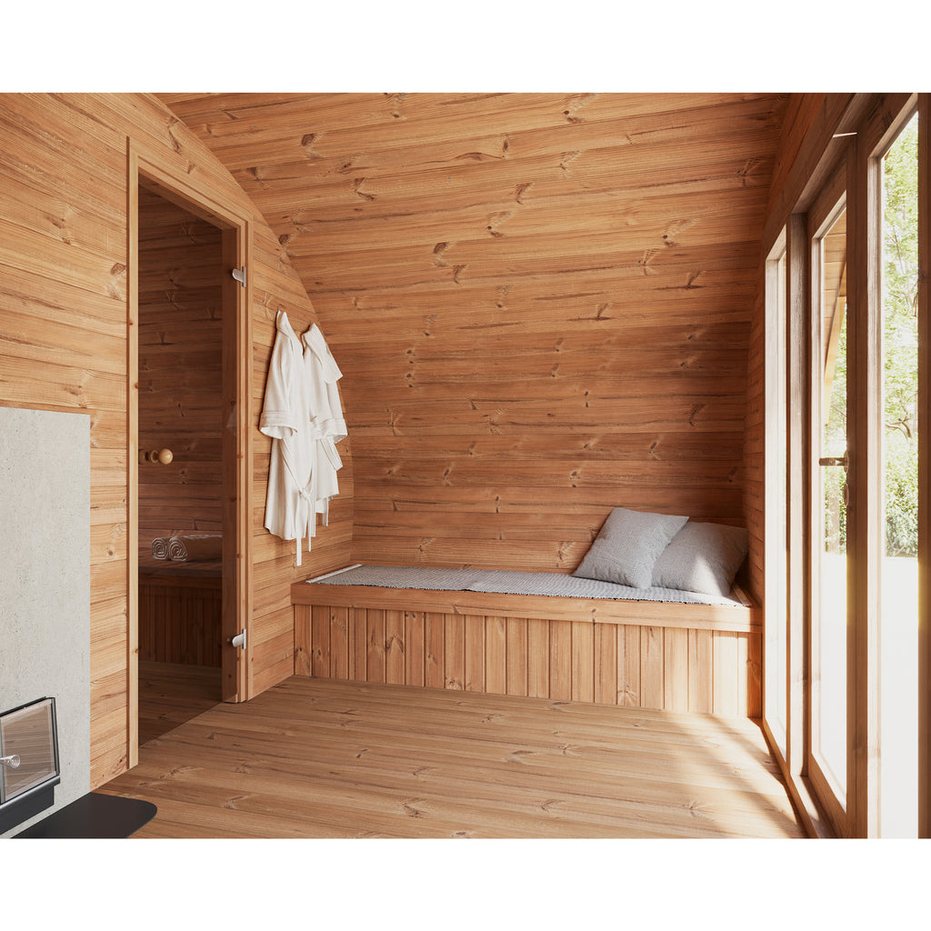 Interior of KC Serenity Cabin – Dedicated Wellness & Counselling Room with Seating